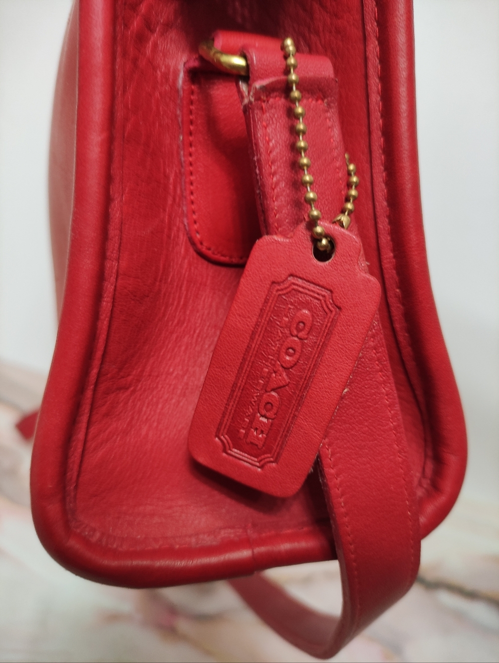 Vintage Coach 9820 Swagger Shoulder Bag Red Made in NYC - Picture 6 of 13